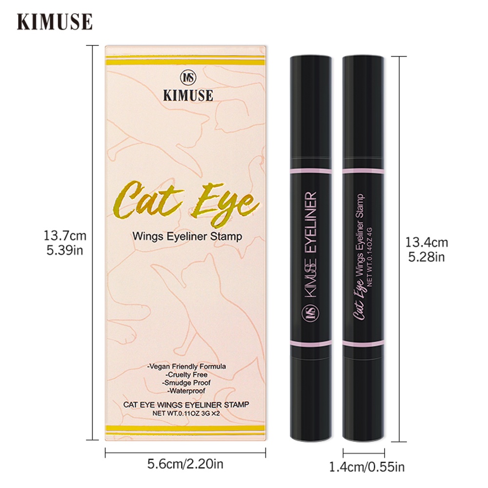 Set 2 bút kẻ mắt ANNIES hai đầu tạo kiểu mắt mèo chống thấm nước nhỏ gọn tiện lợi