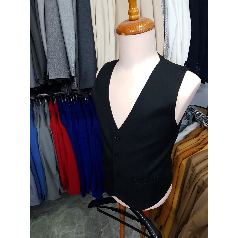 Áo gile đen nam ôm body trẻ trung năng động chất liệu vải mềm mỏng