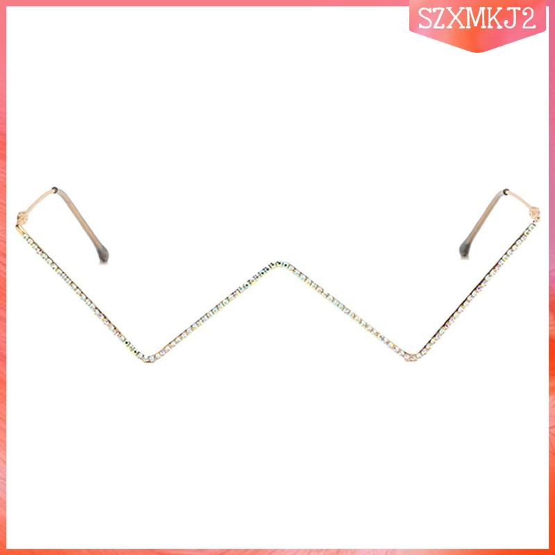 [szxmkj2] Gọng Kính Nữ Hình Chữ W Nửa Gọng Nhỏ Không Tròng