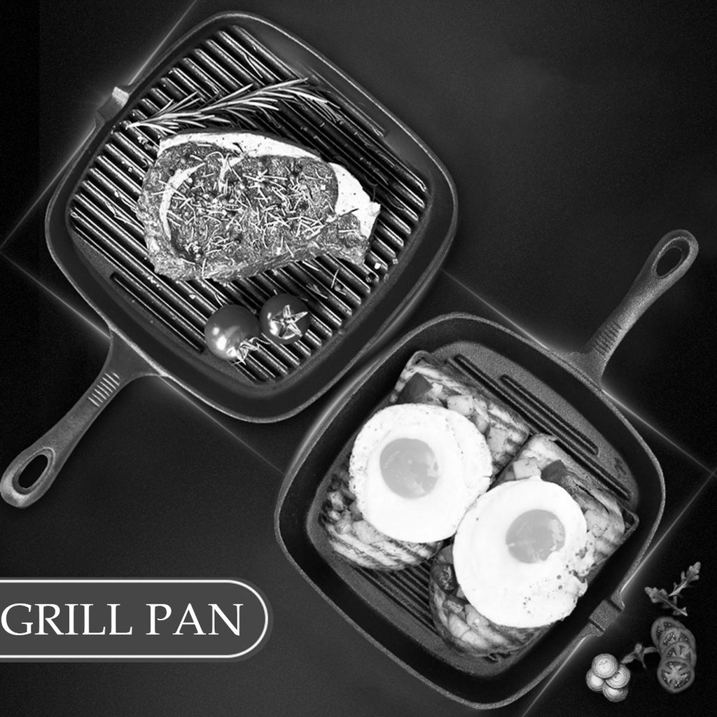 Chảo Chiên Bằng Sắt Hình Vuông Chất Lượng Cao