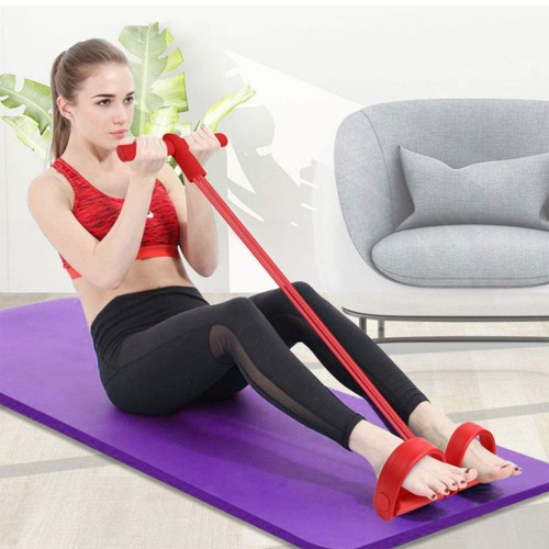 Dây kháng lực đàn hồi 4 ống cao su tập thể dục, Dây tập thể dục, tập gym