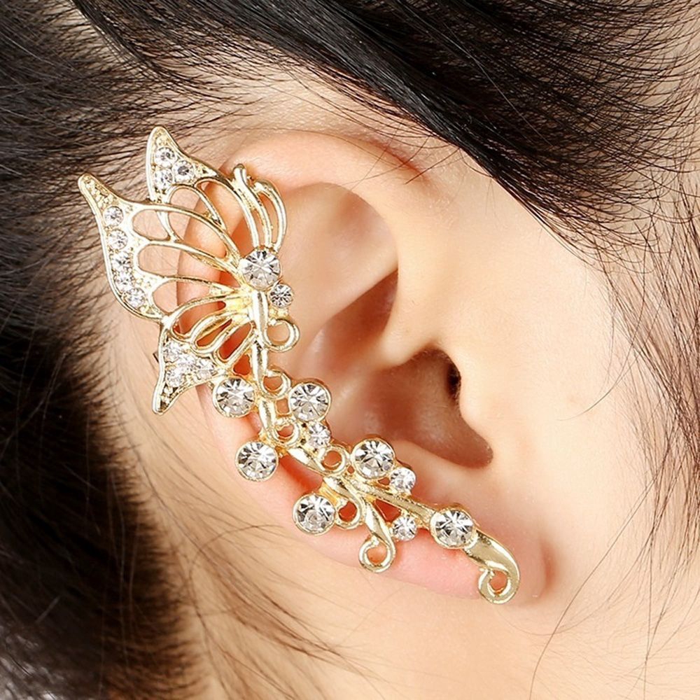 Khuyên đeo vành tai hình bươm bướm bằng hợp kim kẽm cho nữ MXMUSTY