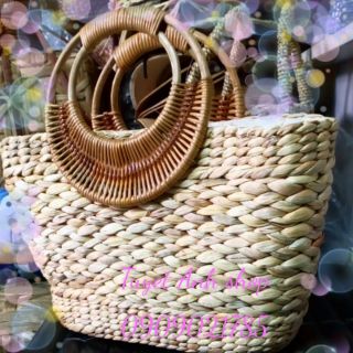 Giỏ xách, túi xách làm từ sợi cói, lục bình, handmade, thời trang