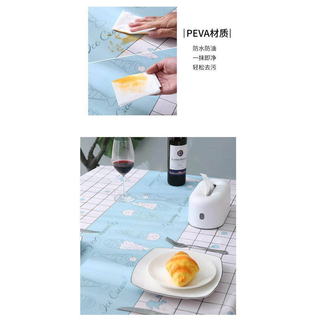 Tấm khăn trải bàn hình chữ nhật chống thấm nước chống bám dầu in họa tiết thời trang dành cho nhà cửa