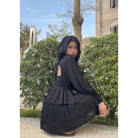 ĐẦM VOAN 2 LỚP NỮ ULZZANG CHIẾT EO TÔN DÁNG ULZZANG