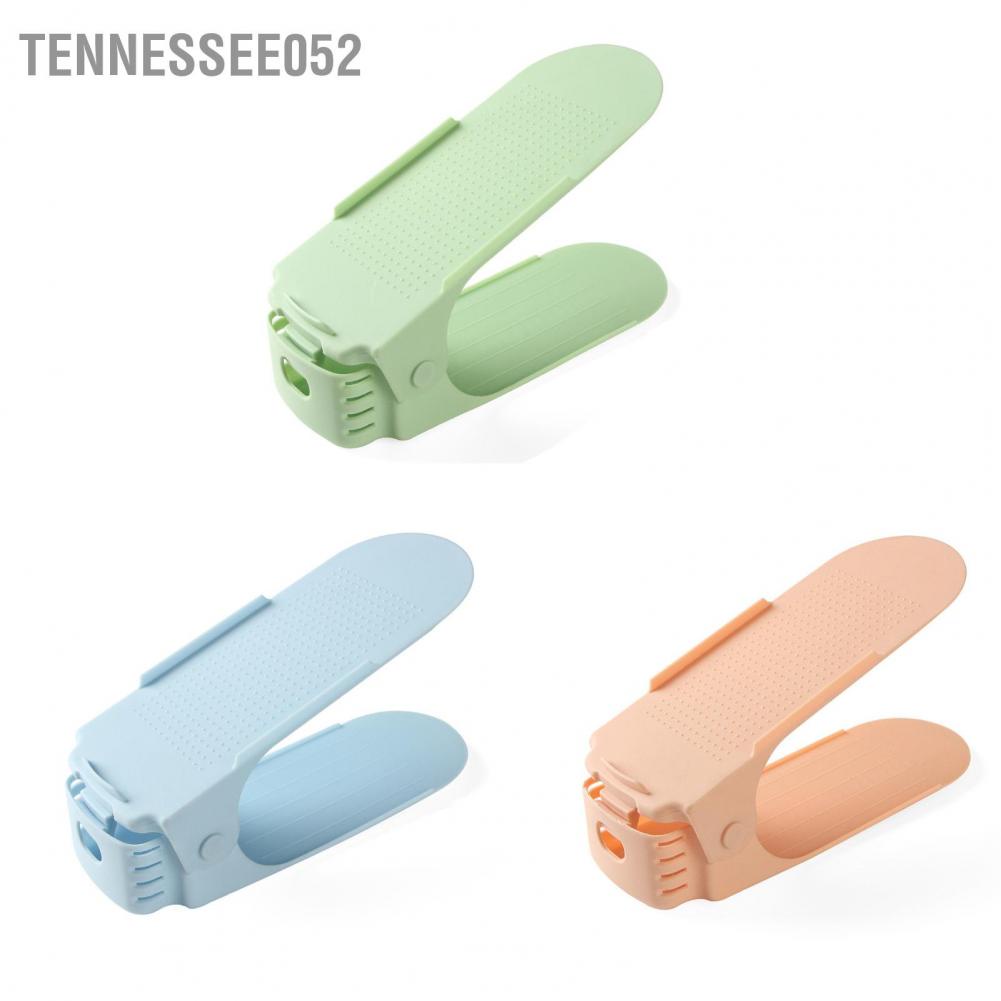 Tennessee052 Shoe Stacker Thickened Double Layer Slots Space Saver with 4 Adjustable Heights for Bedroom Wardrobe