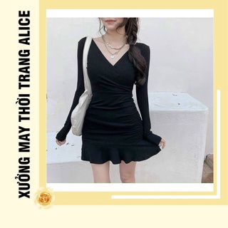 Váy body đắp chéo đuôi cá