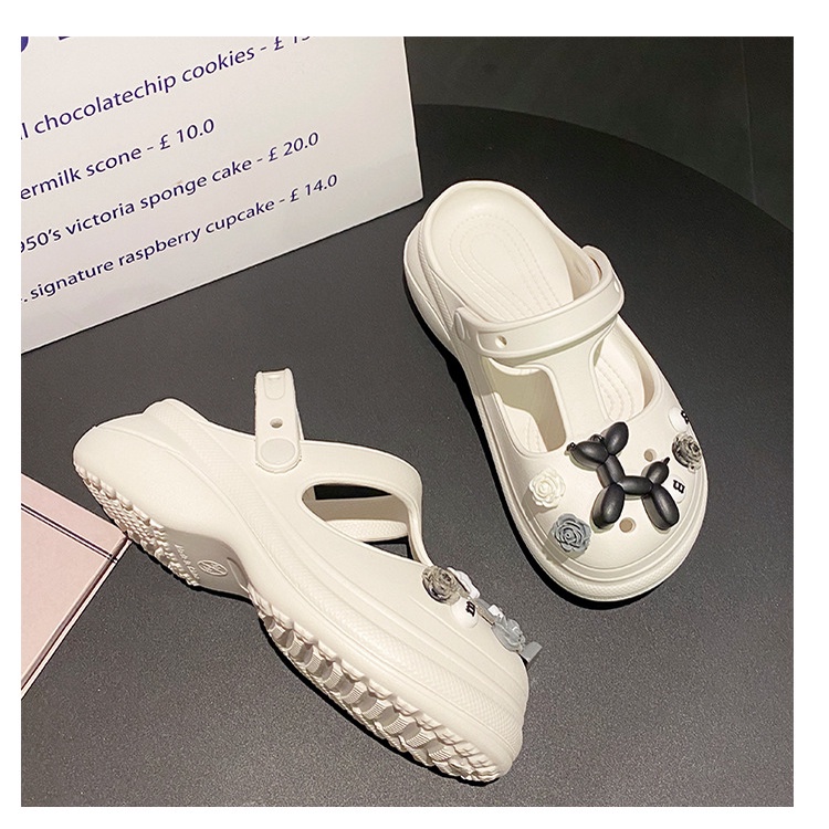 Dép nữ sục hở mũi Gấu Kaws độn đế 3cm tăng chiều cao đi cực êm thời trang ulzzang Hàn Quốc TH-92 (có video thật tự quay)