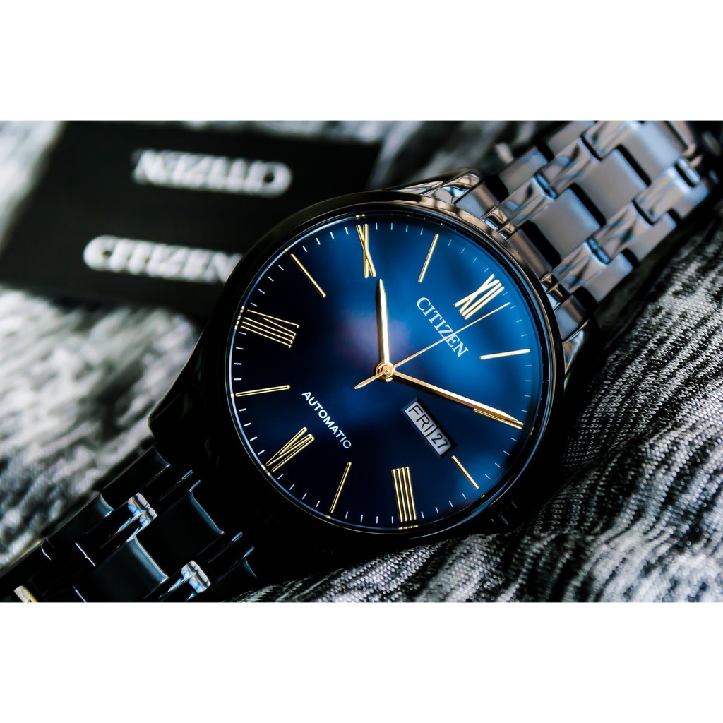 Đồng hồ nam Citizen NH8365-86M - Máy Automatic cơ - Kính cứng - Vỏ dây thép không gỉ mạ màu đen