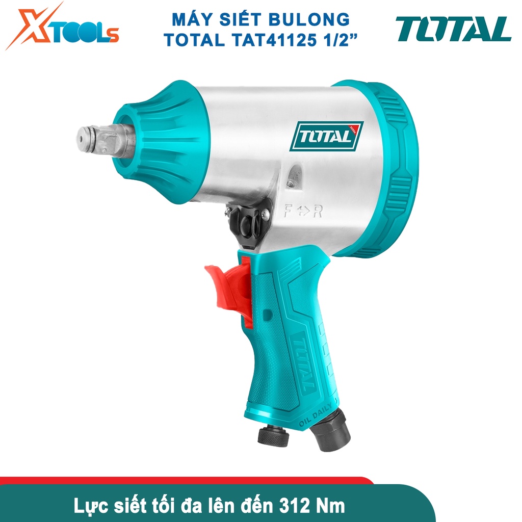 Máy siết bulong khí nén 1/2&quot; Total TAT41125 máy bắn bu lông cơ chế búa đôi với đầu nối đa năng momen-CHÍNH HÃNG-XTOOLS