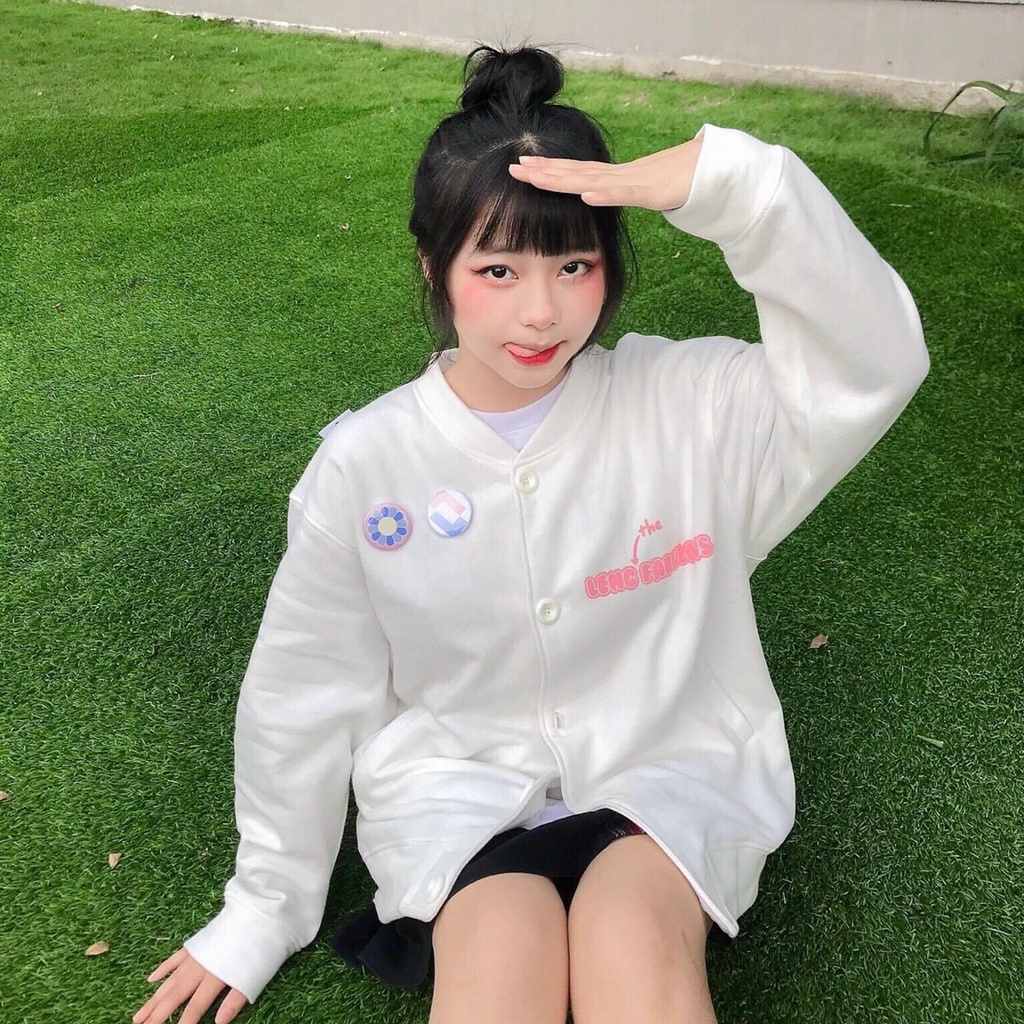 Áo Khoác Cardigan Dài Tay Dễ Thương Họa Tiết Kem Siêu dễ thương-fammilyshop