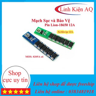 Mạch Sạc Và Bảo Vệ Pin 1 Cell 1s 18650 3.7V 12A- Linhkiendientu3m