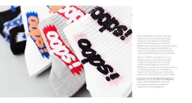 Vớ tất cao cổ họa tiết chữ hàng Quảng Châu