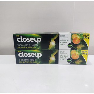 Combo 2 hộp Kem đánh răng Closeup dâu quất & thảo dược 230g