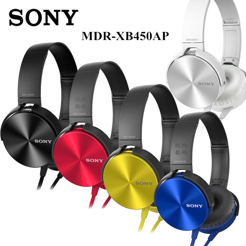 Tai Nghe Chụp Tai Sony MDR-XB450AP XB 450 xb450 Có Micro Âm Thanh stereo Sống Động