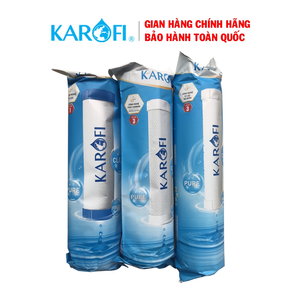 Bộ 3 lõi lọc nước số 123 Karofi KRF133, Dùng cho máy S038, U03, U05, U95, U16, P95, O07, P1310, H238, O06