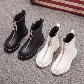 Giày Boot Trẻ Em Cao Cổ - Boot Da Cao Cổ Khóa Kéo Đính Đá Size 27 Đến 37
