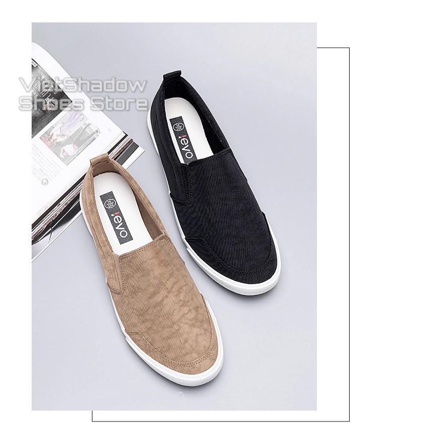Slip on nam 2019 - Giày lười vải nam LEYO - Vải polyester màu xám trắng và xám vàng - Mã SP A1286 hàng Quảng Châu