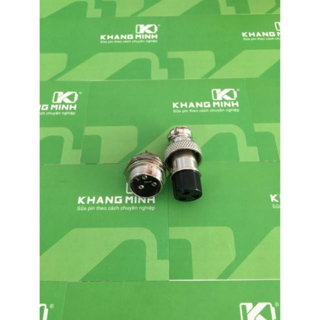 Giắc sạc DC, đầu sạc 3 chân 16mm, chuyên dùng cho sạc pin tải lớn.