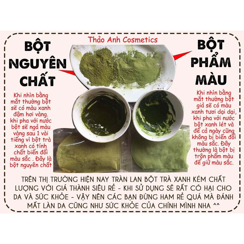 100GR Bột Trà Xanh Nguyên Chất Handmade Bột Trà Xanh Thái Nguyên 100% NobiiShop Đắp Mặt Nạ | BigBuy360 - bigbuy360.vn