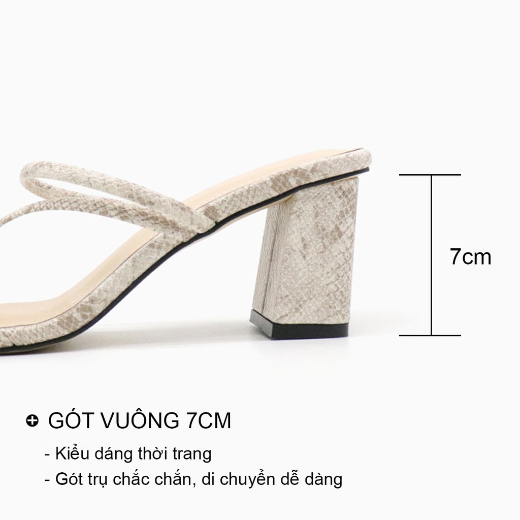 Giày cao gót sandal nữ 7p đẹp thời trang đế vuông dây mảnh mũi vuông cao cấp bAimée &amp; bAmor - MS1664