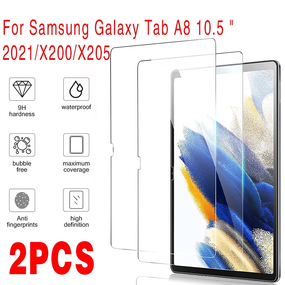 Set 2 Kính Cường Lực Bảo Vệ Màn Hình Máy Tính Bảng Samsung Galaxy Tab A8 10.5 2021 SM-X200/SM-X205 Galaxy Tab A8 10.5