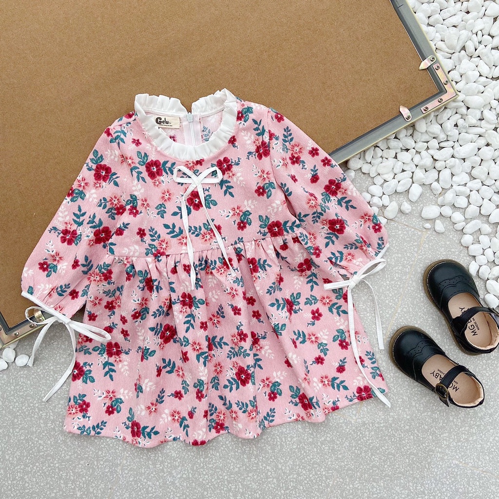 Váy baby hoa đào màu hồng cho bé gái size từ 1-6 tuổi MINTSCLOSET Mint's Closet - GV0020