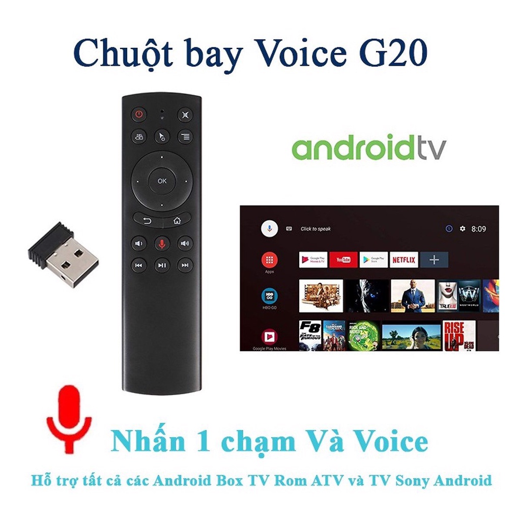 Chuột bay G20S - Hỗ trợ tìm kiếm giọng nói Remote Mouse Air G20S, kèm chức năng học lệnh