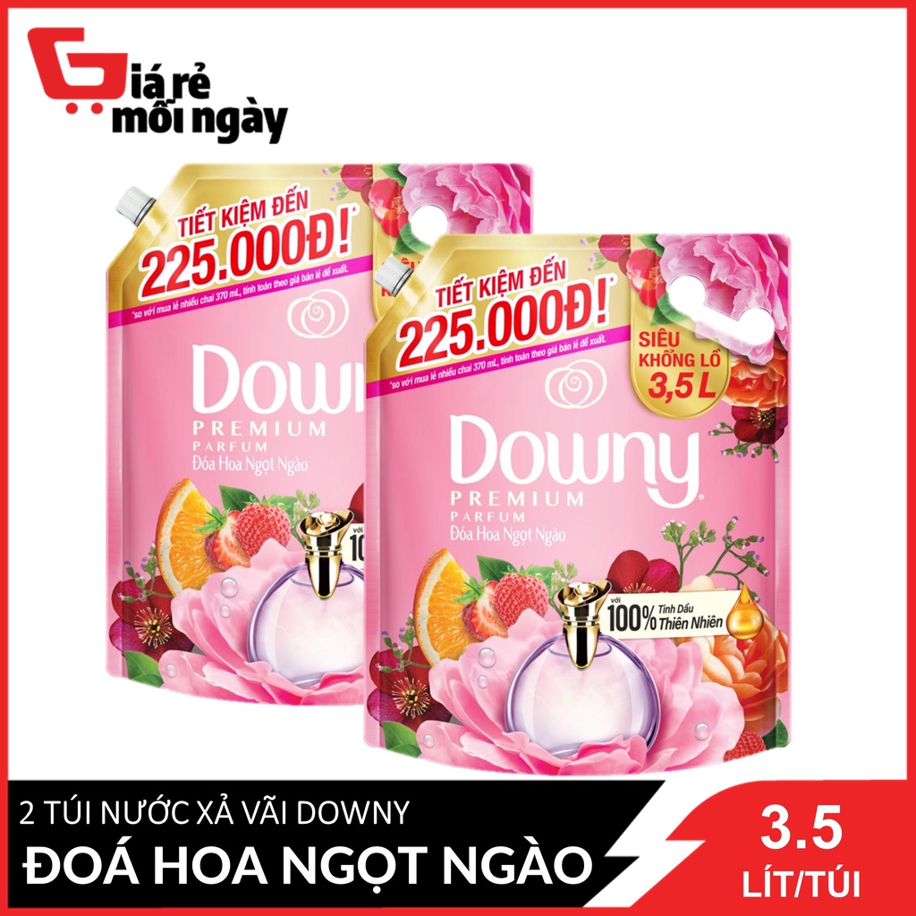 Combo 2 Túi Nước Xả Vải Downy Đóa Hoa Ngọt Ngào Túi 3.5L x2