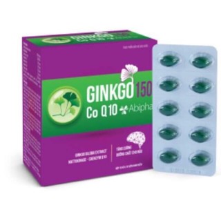 GINKGO 150 CoQ10 Abipha - Tăng cường dưỡng chất cho não hộp 100 viên