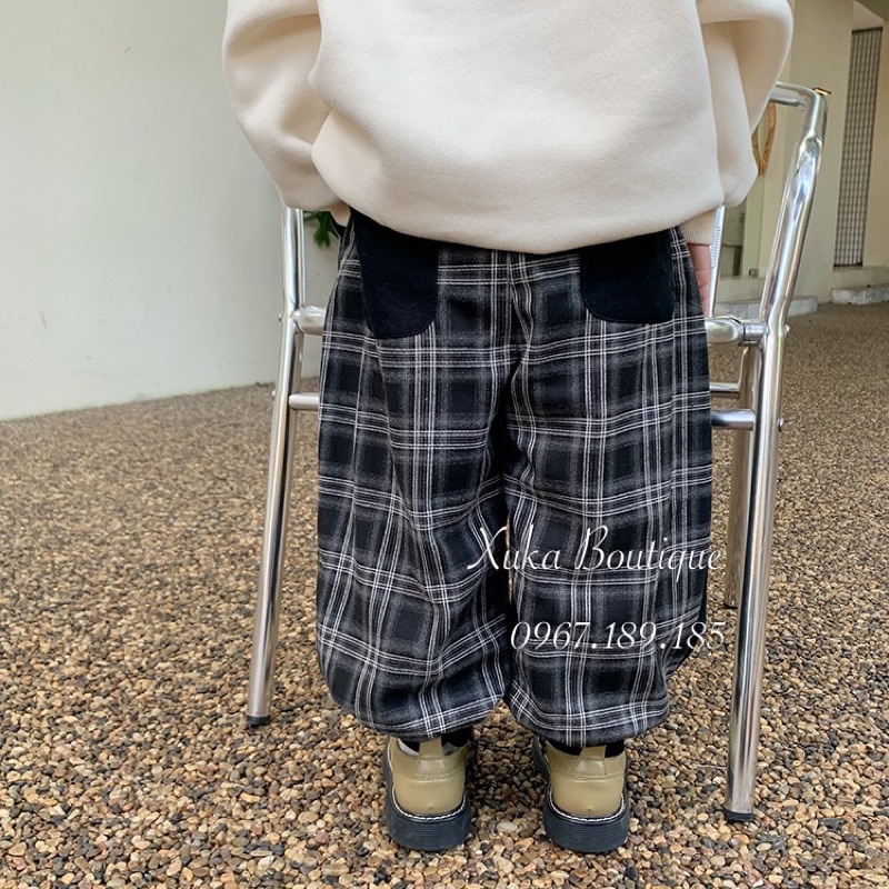 Quần Áo Trẻ Em | Quần Nỉ Kẻ Lót Lông Dày Ấm Cho Bé / Quần Kẻ Quảng Châu Cao Cấp Cho Bé 1 - 8 tuổi [Ảnh Thật]