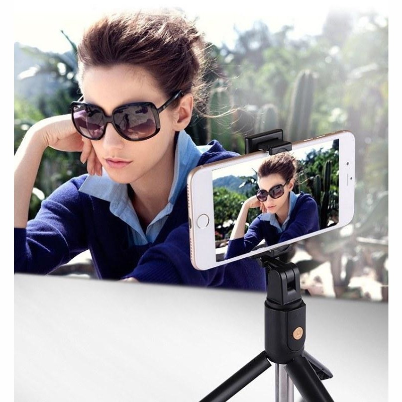 Gậy chụp ảnh 3 chân tự sướng chụp hình selfie kèm nút bluetooth kiêm tripod K07 | BigBuy360 - bigbuy360.vn