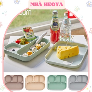 SET KHAY ĂN DẶM SILICON KÈM NẮP ĐẬY CHO BÉ MOYUUM HÀN QUỐC
