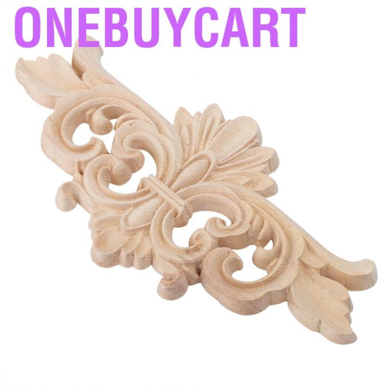 Onebuycart 2 Pcs Flower Carved Onlay Applique Furniture Decoration Carving Sticker Wooden Floral Corner Home Deco