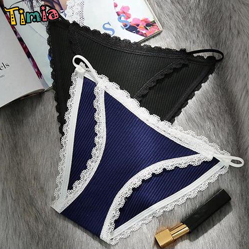 Quần lót vải cotton viền ren thiết kế gợi cảm thời trang cho nữ