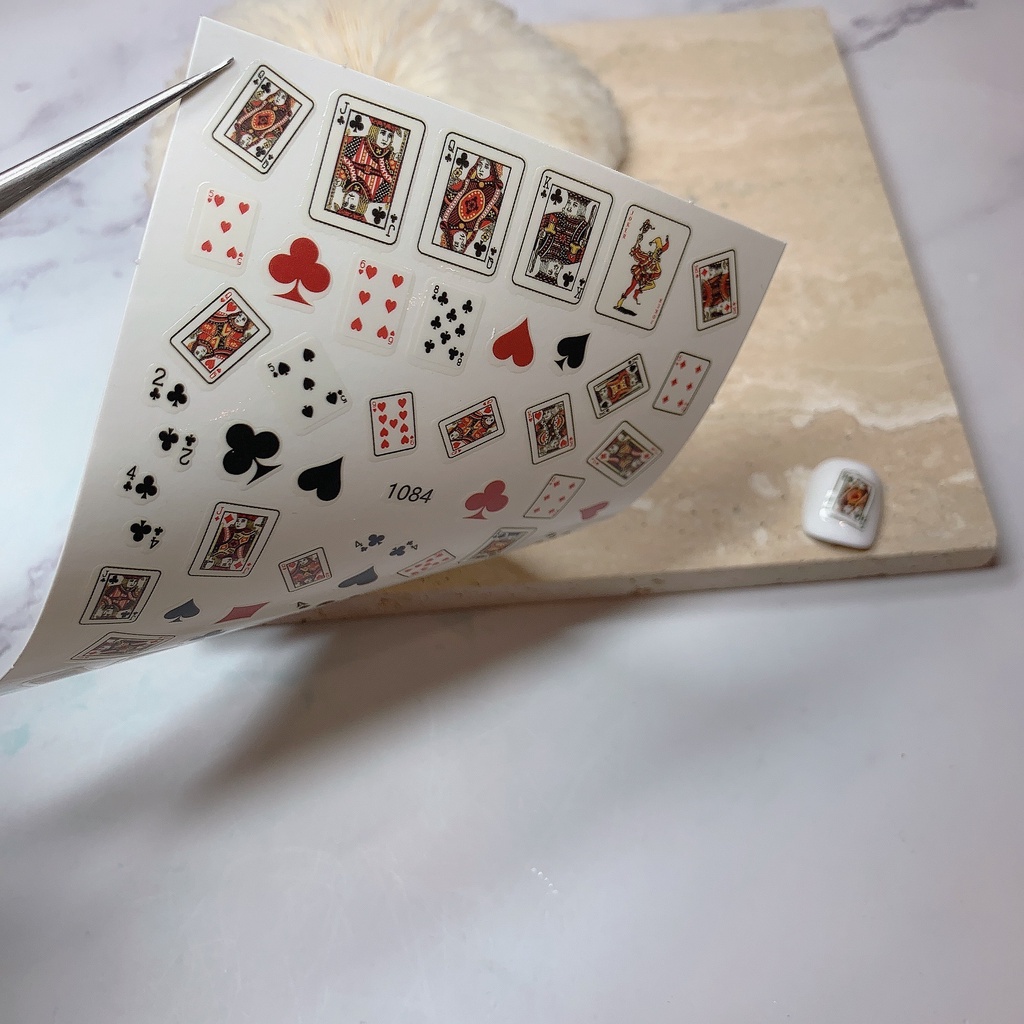 Sticker nail lá bài trang trí móng