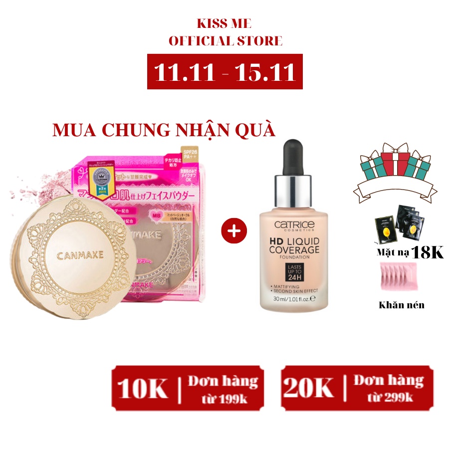 Phấn Nén Kiềm Dầu Canmake Marshmallow Finish Powder SPF26 PA++ Chống Nắng Che Khuyết Điểm Che Phủ Tốt