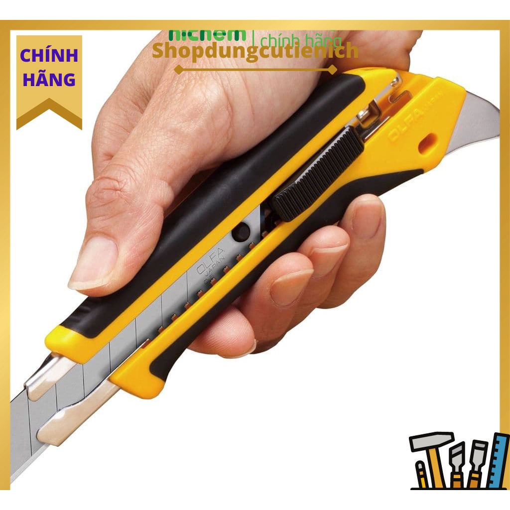 Dao Cắt Hạng Nặng ,Cắt Vật Liệu Dày OLFA L5-AL Lưỡi Dao18mm, Chuôi Dao Kim Loại Tiện Dụng