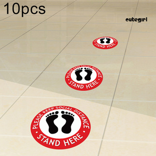 [Cutegirl] 10 Cái Dấu Chân Vui Lòng Giữ Khoảng Cách Xã Hội Xếp Hàng Dấu Hiệu Miếng Dán Sàn Đám Đông