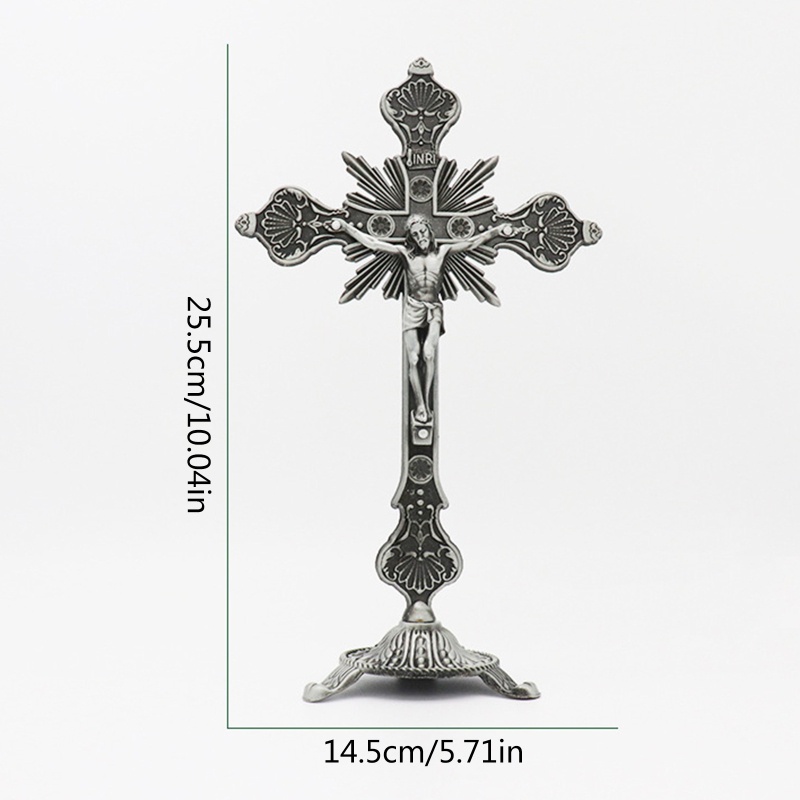 Tượng Chúa Jesus Bằng Kim Loại Phong Cách Vintage