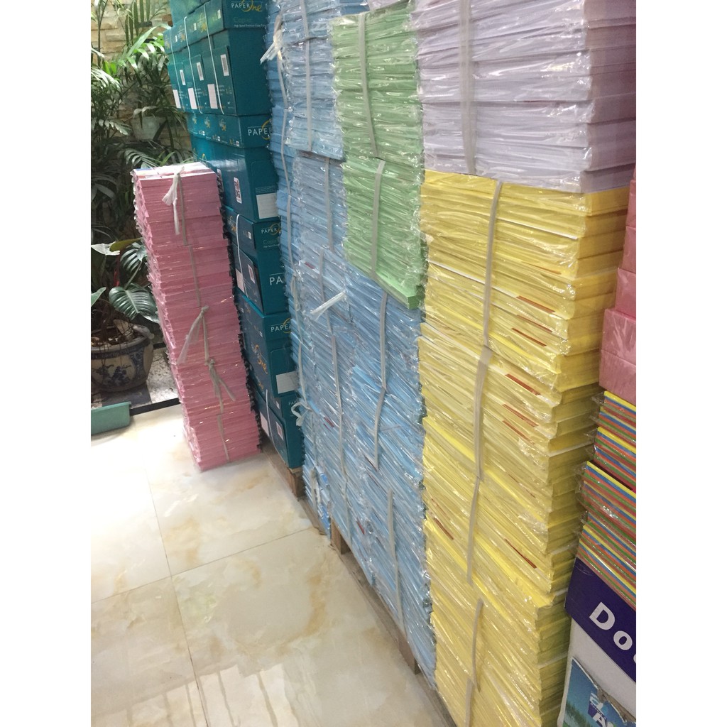 Giấy bìa màu A4 và A3 TT Thái Lan - bìa cứng đóng sổ sách -  định lượng 160gsm