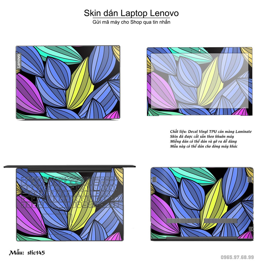 Skin dán Laptop Lenovo in hình Hoa văn sticker nhiều mẫu 24 (inbox mã máy cho Shop)