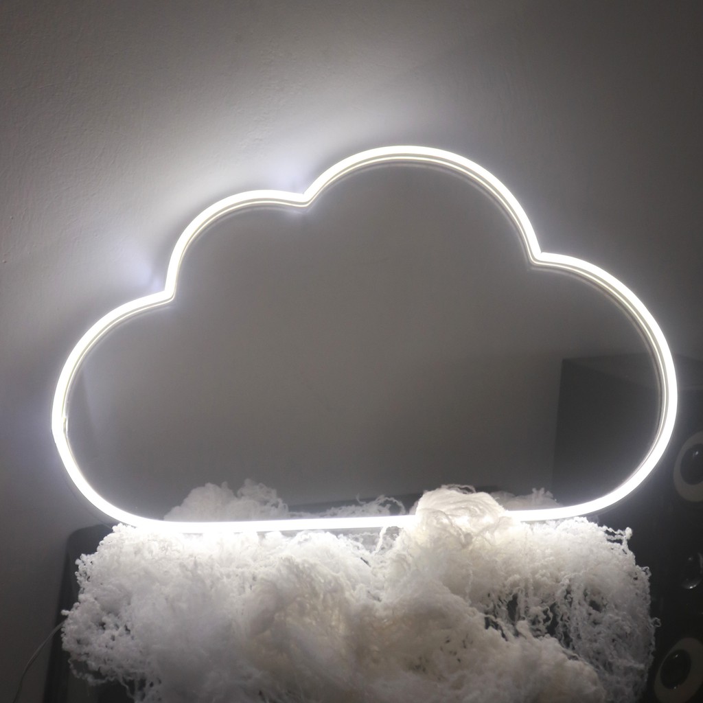 Đèn neon đám mấy trang trí phòng ngủ, kích thước 35 x 25 cm