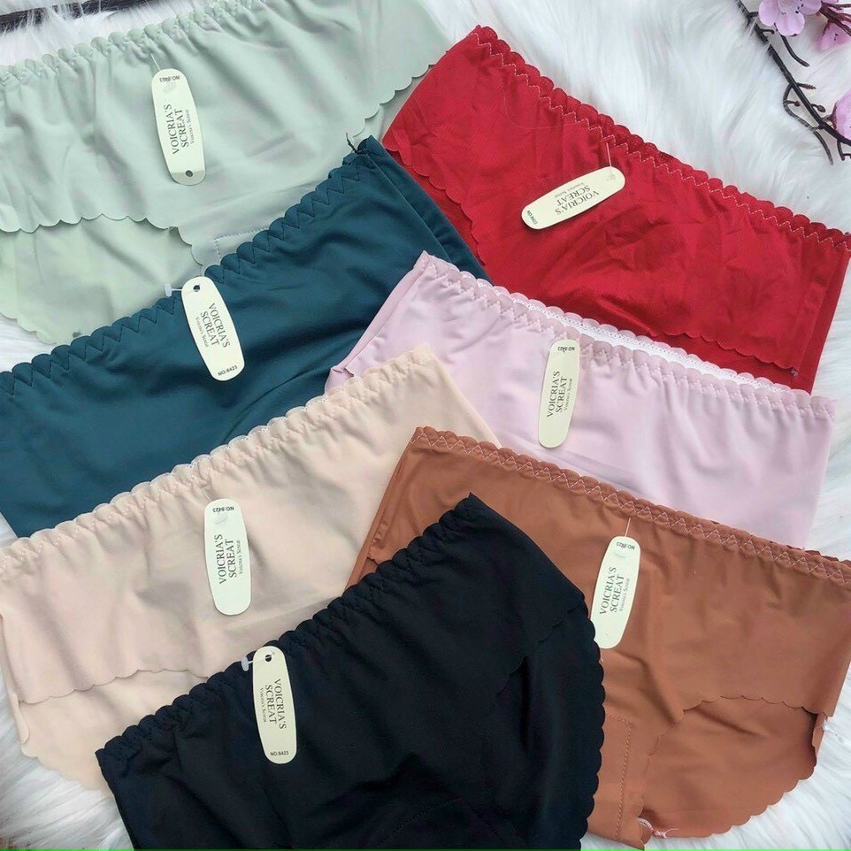 Quần Lót Su ❤️FREESHIP❤️ Quần Lót Nữ Thun Lạnh Không Viền Kháng Khuẩn Cotton Trơn Chống Lộ Màu Đen/Da/Hồng/Xanh | BigBuy360 - bigbuy360.vn