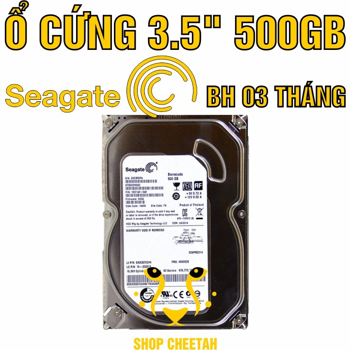 HDD 3.5” Seagate 500GB – Ổ cứng PC chính hãng – Mới 99% – Tháo từ máy đồng bộ nhập khẩu – Bảo hành từ 1-24 tháng