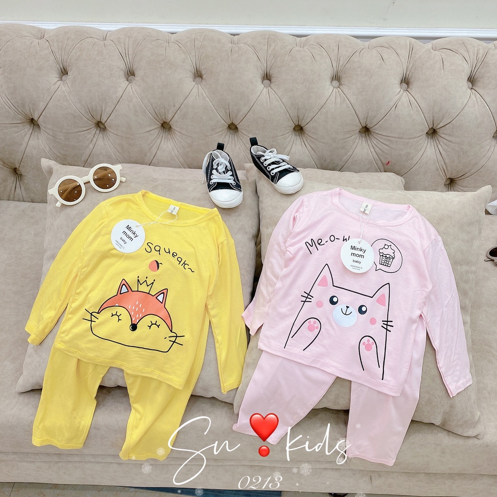 Bộ thun lạnh dài tay Minky mom cho bé cực dễ thương 8-18kg