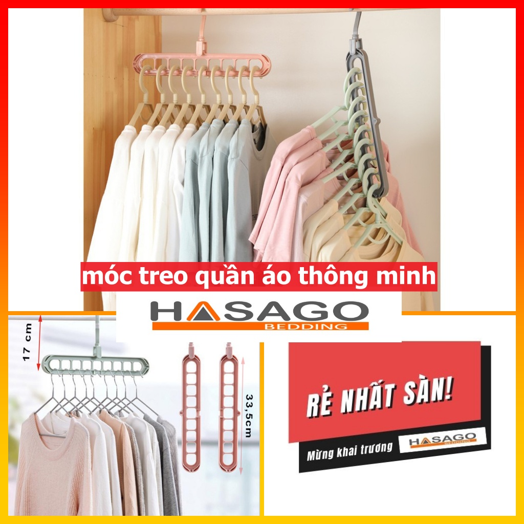 Móc Treo Quần Áo Thông Minh Đa Năng Lỗ Dùng Treo Tủ Hoặc Phơi Đồ Hasago Móc Treo quần áo thông minh Móc Phơi quần áo