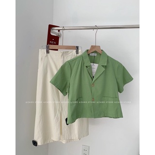 Áo blazer ngắn tay [Hình thật]