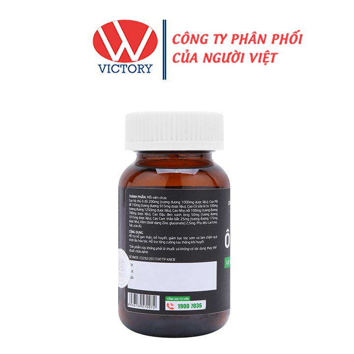 Ô Mộc Khang (Lọ 100 viên) - Sản Phẩm Chuyên Biệt Cho Người Bạc Tóc Sớm - Victory Pharmacy