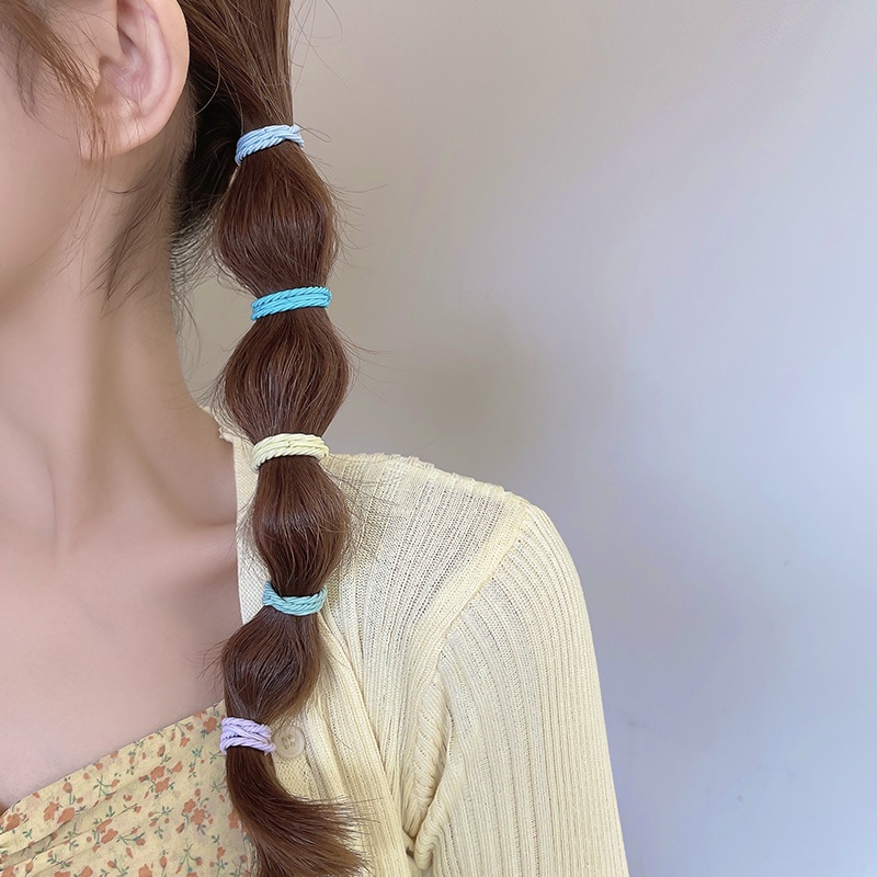 Set dây buộc tóc cao su màu sắc dễ thương phong cách Hàn Quốc cho bé gái